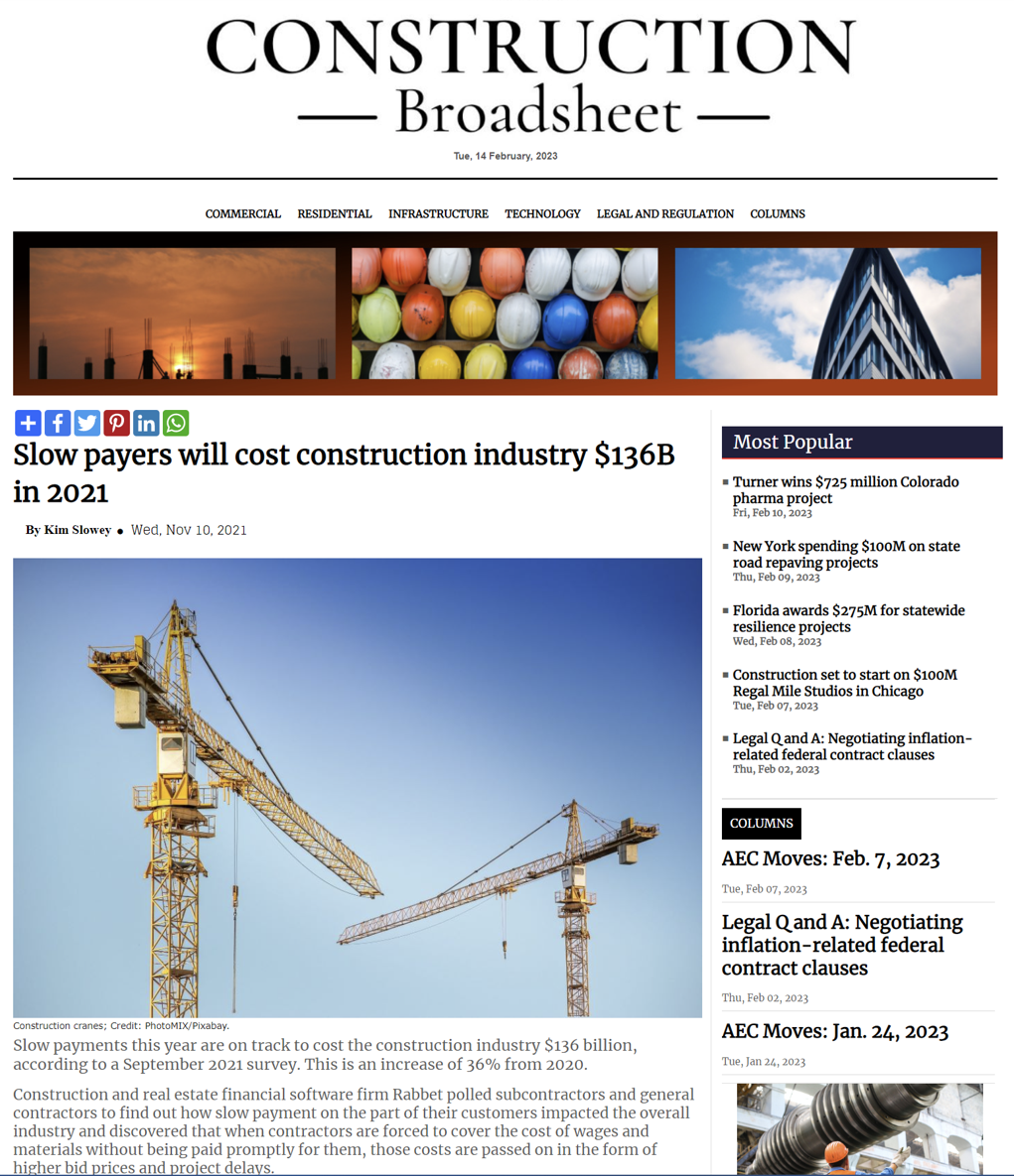 construction broadsheet slow payers will cost construction industry